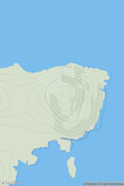 Thumbnail image for Am Meall [Barra to Barra Head] showing contour plot for surrounding peak